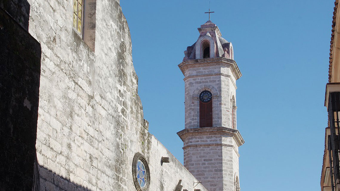One of the bell towers of Havana Cathedral