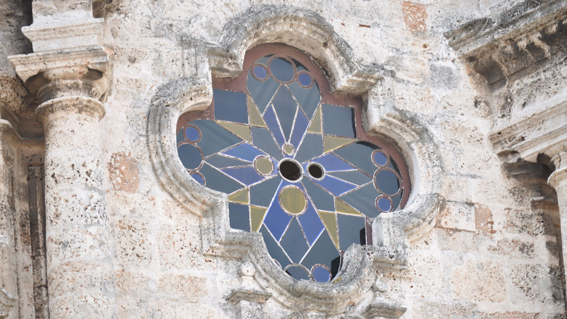 Detail of the external wall of Havana Cathedral