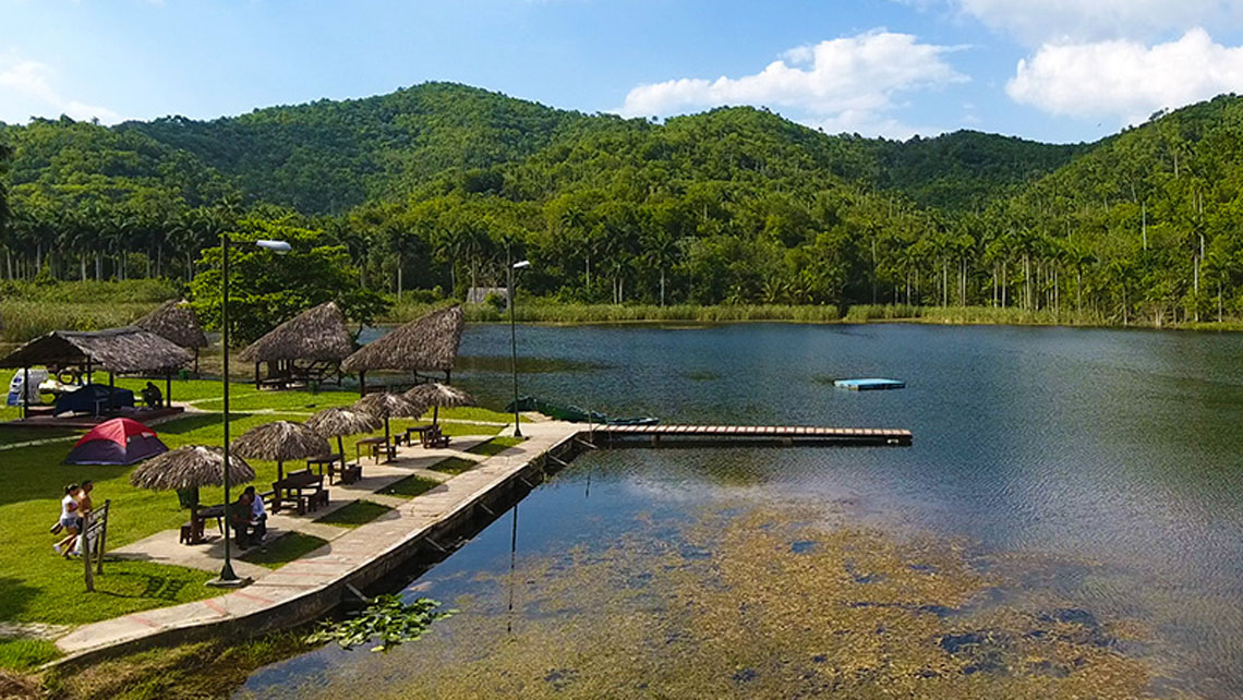 Rustic arrangements near a water reserve
