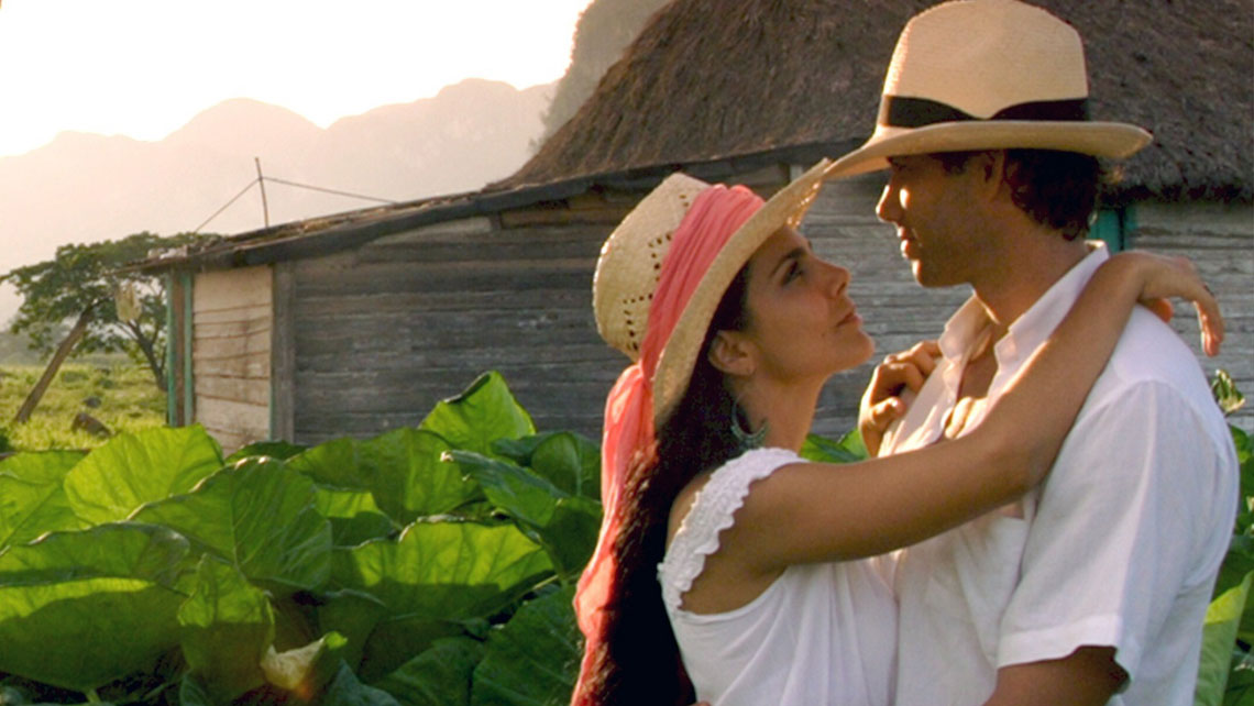 Young couple in love enjoying Cuban countryside 