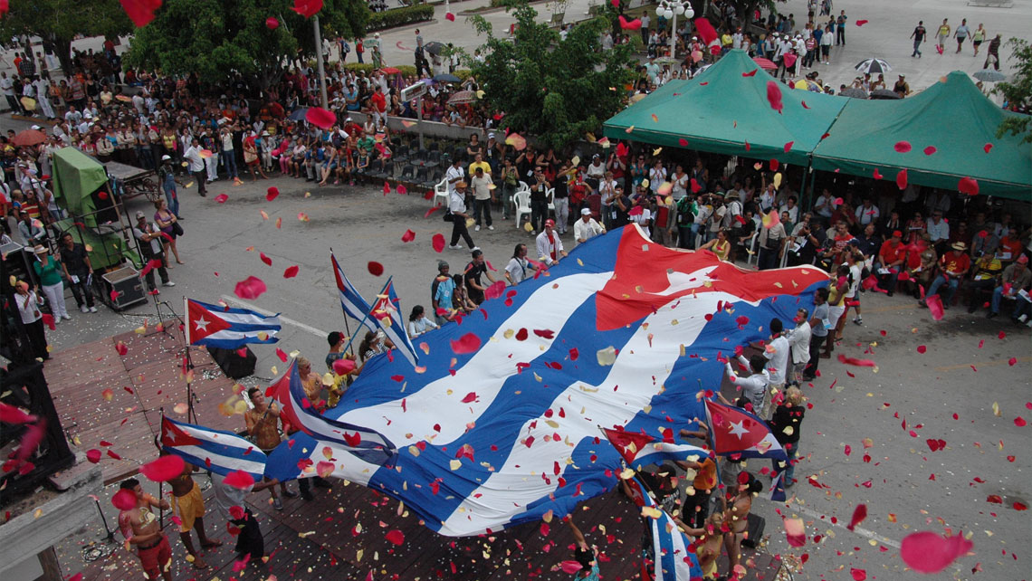 Cuban flags in Romerias de Mayo