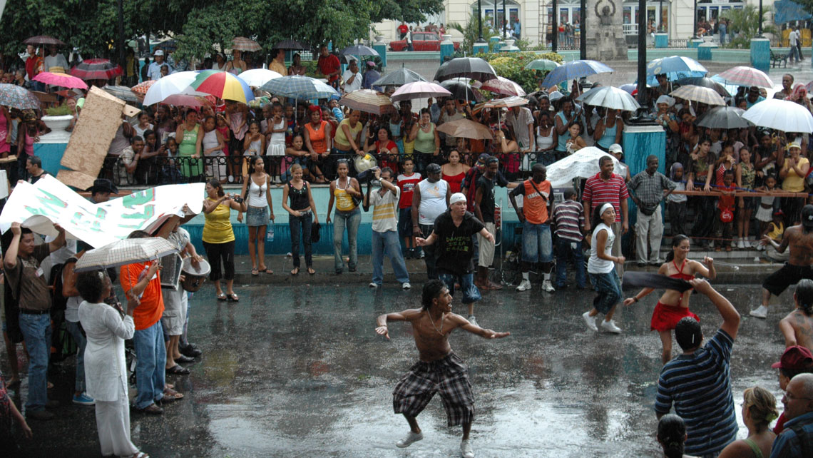 People dancing in Santiago de Cuba during Fiesta of Fire
