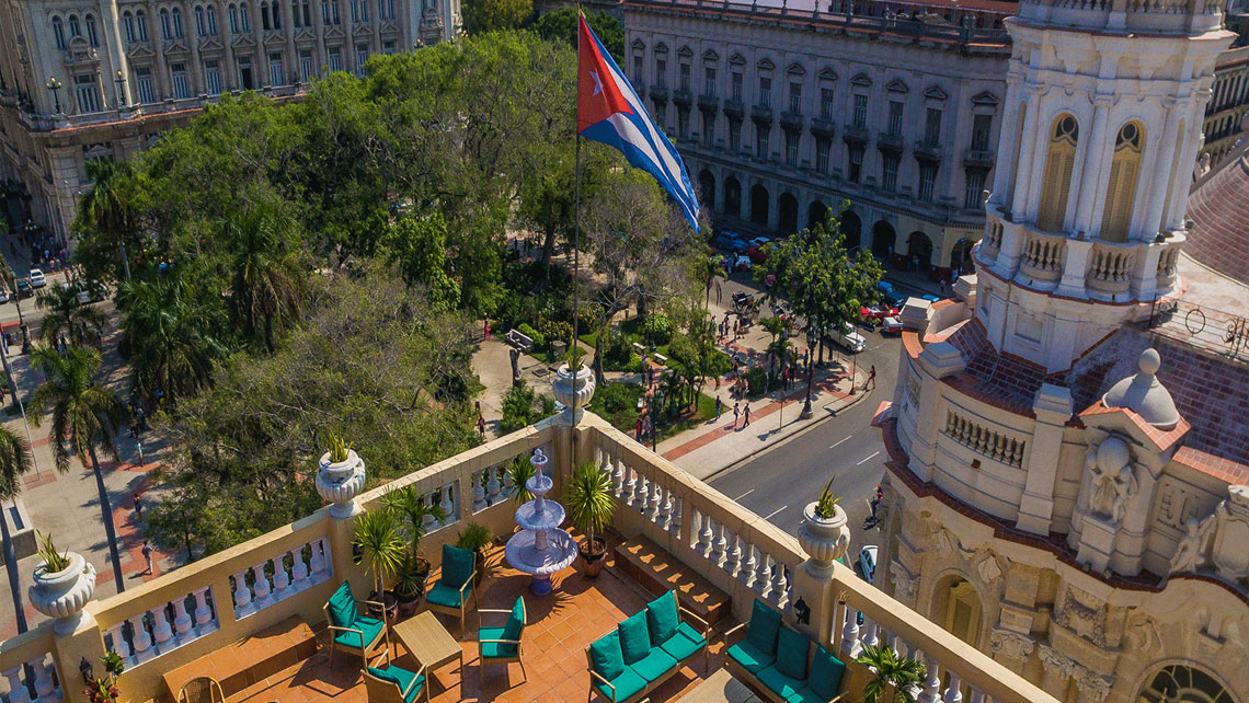 Views of Parque Central from the rooftop of Hotel Inglaterra 
