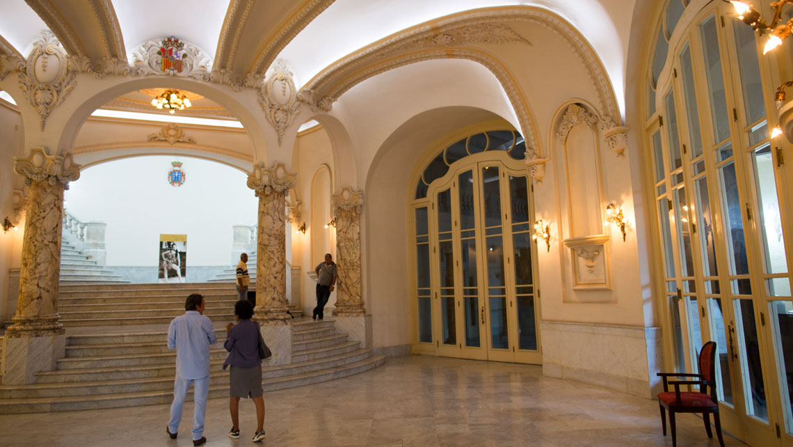 People walking inside Grand Theatre of Havana Alicia Alonso