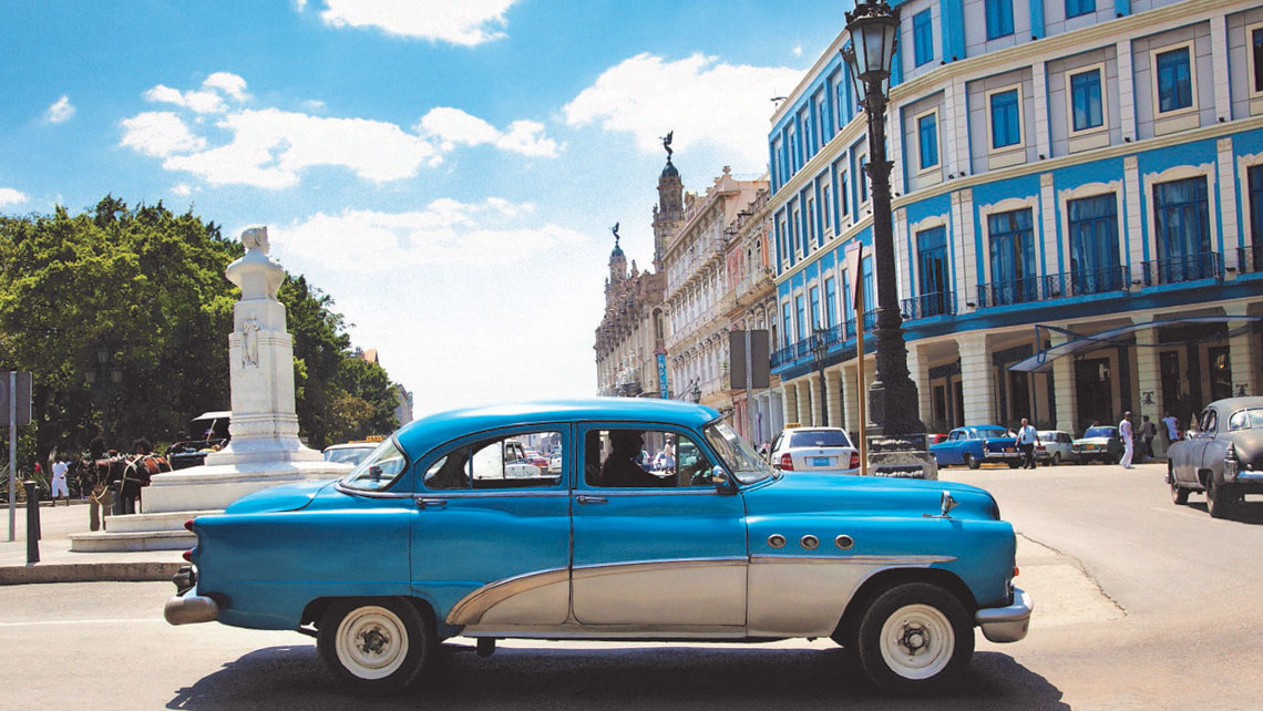 A Cuban taxi cruising in Havana