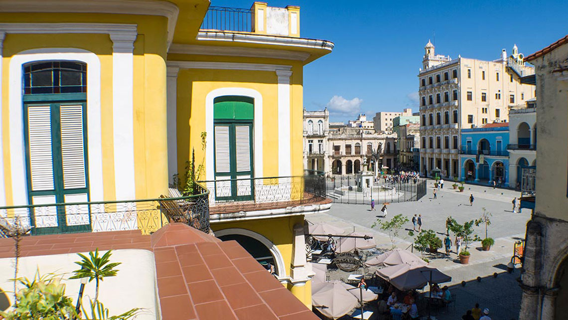 View of Plaza Vieja from a Casa Particular balcony