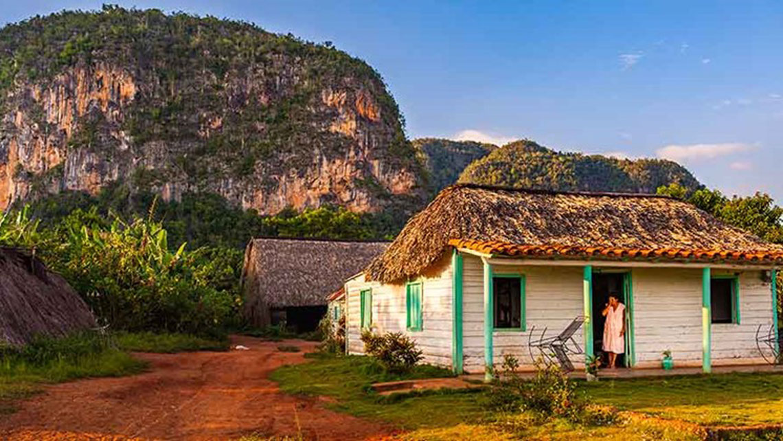 House in the countryside with mogotes in the background