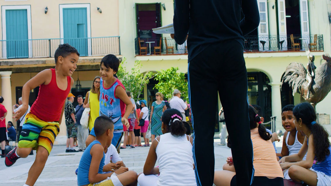 Children playing in Plaza Vieja, Old Havana