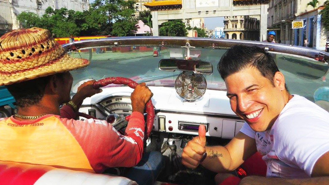 Pedro with a private guide in Havana