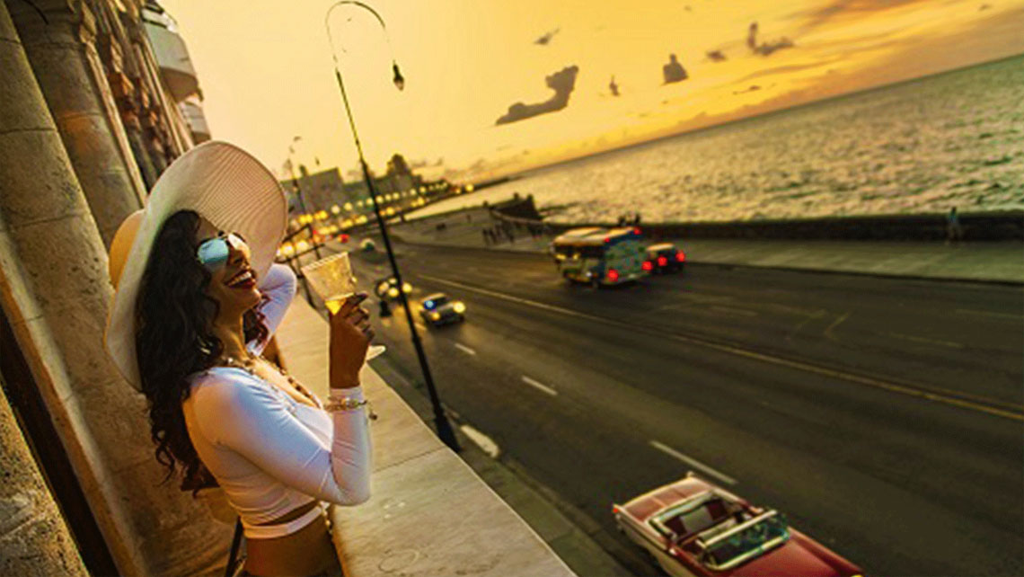 Havana’s famous seafront at sunset