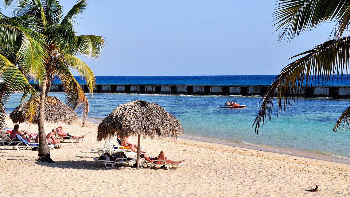 Tourist resting by the beach