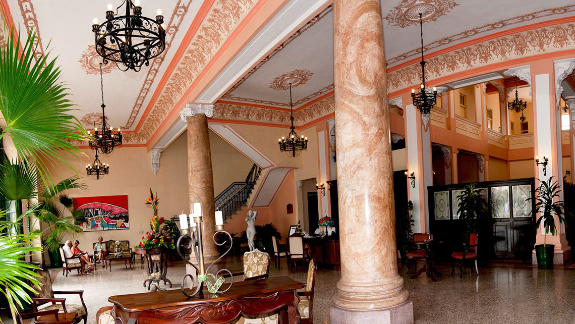 Elegant interior of Hotel Velasco in Matanzas