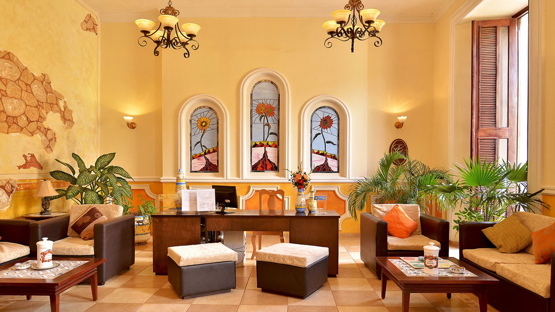 Charming interior of Hotel Barcelona in Remedios