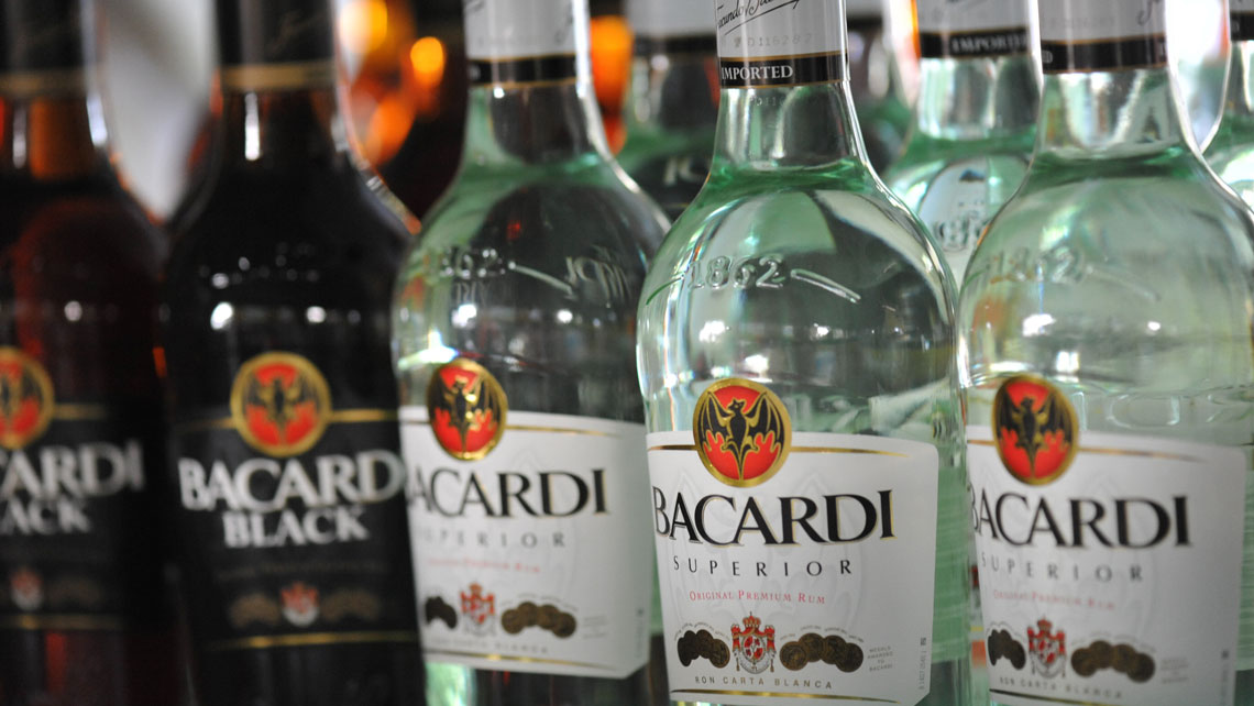 Bottles of Bacardi rum
