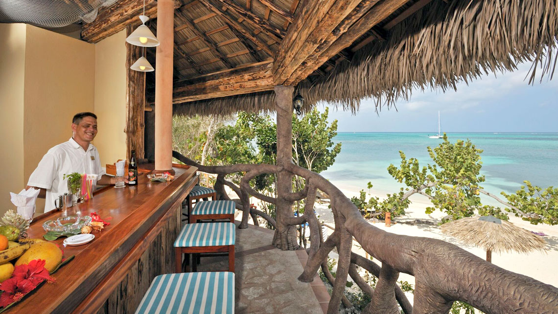 A bar of Paradisus Río de Oro overlooking Playa Esmeralda