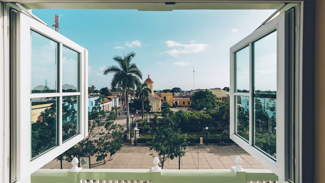 View of Trinidad's Plaza Mayor from the windows of the Iberostar Heritage Grand Trinidad