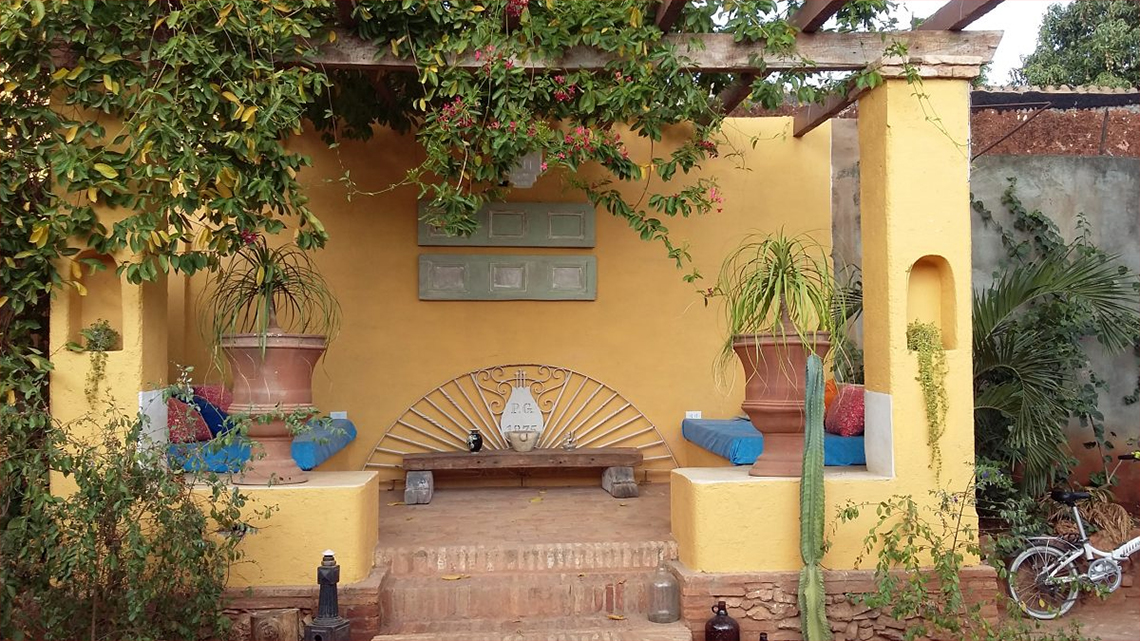 Lovely patio and atrio of Casa Amistad in Trinidad, Cuba