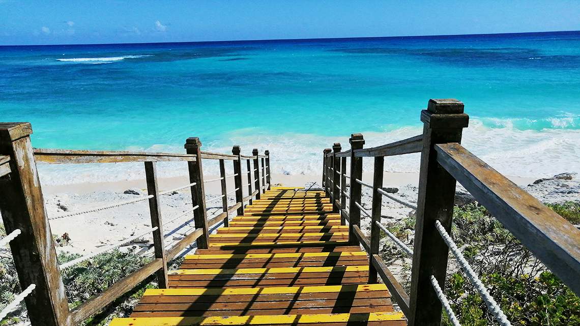 Stairs leading to the beach in Cayo Largo, Cuba